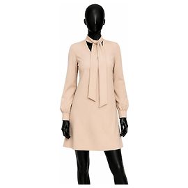 Autre Marque Super Blond Beiges Polyesterkleid mit Schleife Beige