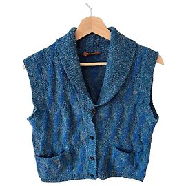 Ärmellose Strickweste in Blau von Missoni Blau Grau Hellblau