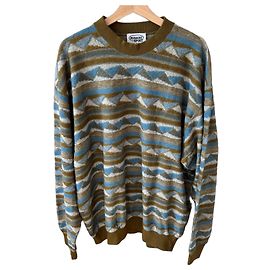 Missoni Sport Strickpullover Braun Weiß Blau Grau