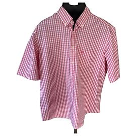 Camicia a maniche corte con bottoni Burberry rosa a quadretti vichy Rosa