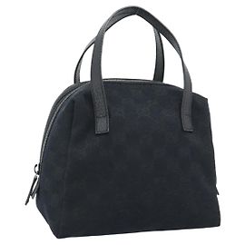 Borsa a mano GUCCI GG Canvas Nera 124542 Auth 185964A Nero