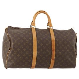 LOUIS VUITTON Monogram Keepall 50 Boston Bag M41426 LV Auth 182626 Monograma
