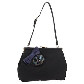 Borsa Miu Miu in raso nero e oro Auth 187043A Nero D'oro