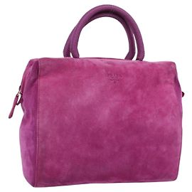 Bolsa PRADA de camurça roxa e dourada Auth 185913 Dourado Roxo