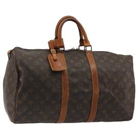 LOUIS VUITTON Monogram Keepall 50 Boston Bag M41426 LV Auth 183845 Monogramma