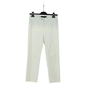 Calça LOUIS VUITTON Algodão Branco LV Auth 179552M Branco