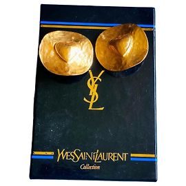 Yves Saint Laurent Orecchini pendenti a cuore dorati D'oro