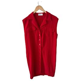 Burberrys Ärmelloses Hemdkleid Rot Rot