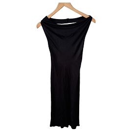 Autre Marque Maxikleid aus schwarzer Viskose Schwarz
