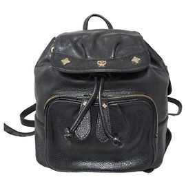 MCM Rucksack Leder Schwarz Schwarz