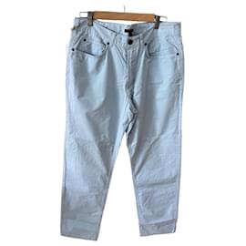 Pantalon en coton à rayures bleu clair Burberry Bleu clair