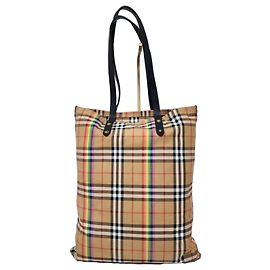 Burberry Sac Cabas Rainbow House Check Multicolore Beige