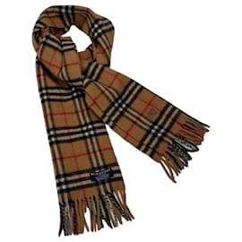 Écharpe en laine Burberry Nova Check Noir Blanc Rouge Camel