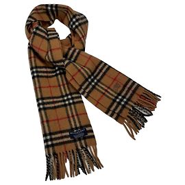 Burberry Nova Check Wollschal Schwarz Weiß Rot Kamel