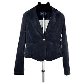 Armani Jeans Black Corduroy Blazer Black