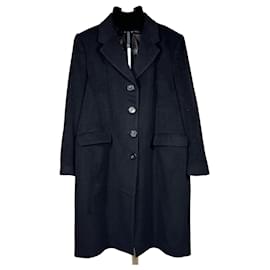 Burberry Black Wool Blend Coat Black