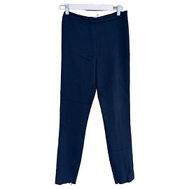 Prada Black Wool Blend Tailored Trousers Black