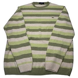 Suéter de punto a rayas Burberry Beige Verde