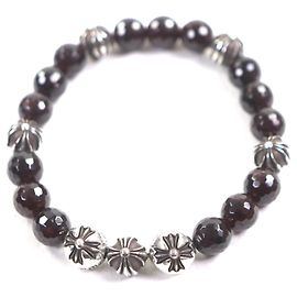 Autre Marque Pulseira Chrome Hearts de prata e granada Marrom