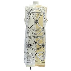 Hermès Vestido de twill HERMES GRAND TRALALA Beige