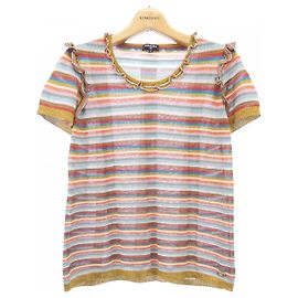 Top de malha Chanel Multicor