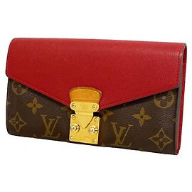 Louis Vuitton Monogram Portefeuille Pallas Long Wallet Marron Fuschia