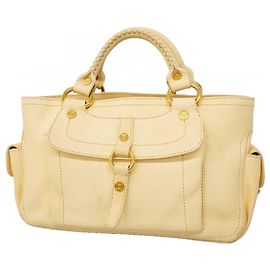 Céline Celine Boogie Bag Leather Handbag Cream