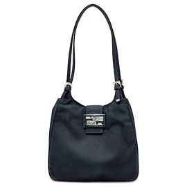 Bolsa de Ombro Fendi Blue Canvas FF Marble Azul Azul marinho