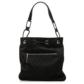 Borsa a tracolla Gucci in tela GG nera Nero