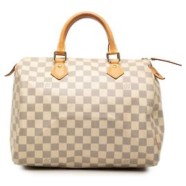 Louis Vuitton White Damier Azur Speedy 30 Blanc