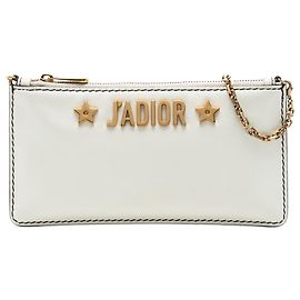 Pochette J'Adior Croisiere com corrente em pele de vitelo branca Dior Branco