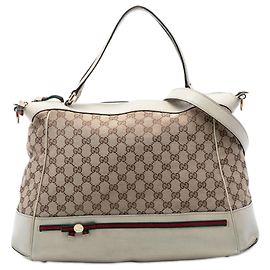 Sac à main Mayfair en toile GG beige de Gucci Beige