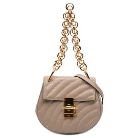 Bolsa Drew Bijou em couro marrom com tachas Chloé Marrom Taupe
