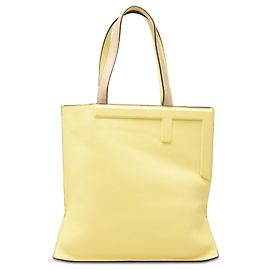 Fendi Yellow Medium Bicolor Smooth Calfskin Flip Tote Yellow