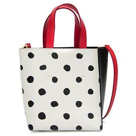 Marni Museo Mini Leather Handbag Black White Red