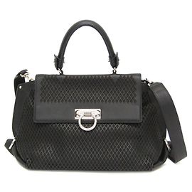 Salvatore Ferragamo Gancini Sofia Handbag Black