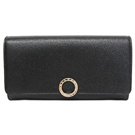Bulgari Bvlgari Bvlgari Women's Leather Long Wallet Black