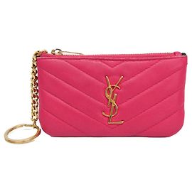 Monedero Cassandra V-stitch Yves Saint Laurent Rosa