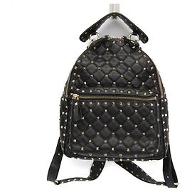 Valentino Garavani Lockstuds Spike Mini Backpack Black