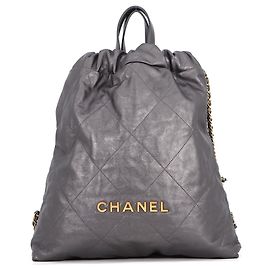 Bolsa Chanel em couro de vitelo cinza Marrom