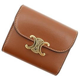 Céline Celine Triomphe Small Flap Wallet Brown