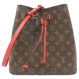 Borsa a tracolla Louis Vuitton Monogram Neo Noe MM M44021 Marrone Rosso