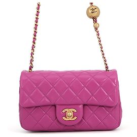 Bolsa de ombro Chanel Matelassé com corrente Roxo