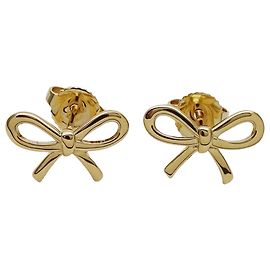 Tiffany & Co. Yellow Gold Stud Earrings Golden