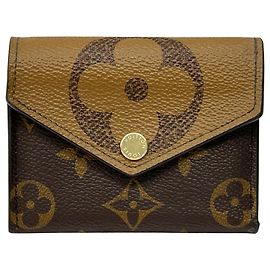 Cartera tríptico Louis Vuitton Monogram Giant Reverse Castaño Monograma