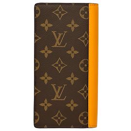 Cartera larga Louis Vuitton Monogram Macassar Castaño Dorado Naranja Monograma