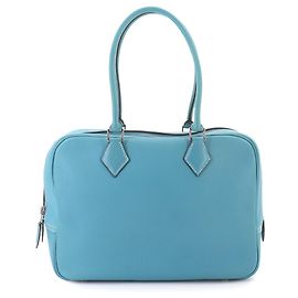 Hermès Bolsa Hermes Plume 28 em couro Togo Blue Jean Azul