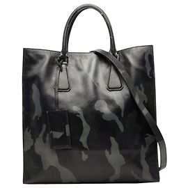 Bolsa Prada Triangle Logo Plate Camouflage Marrom Preto Roxo