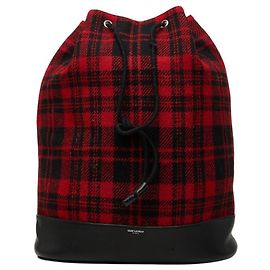 Saint Laurent Tweed Backpack Red