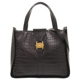 Bolsa de mão/Bolsa de ombro em couro preto com relevo Salvatore Ferragamo Preto